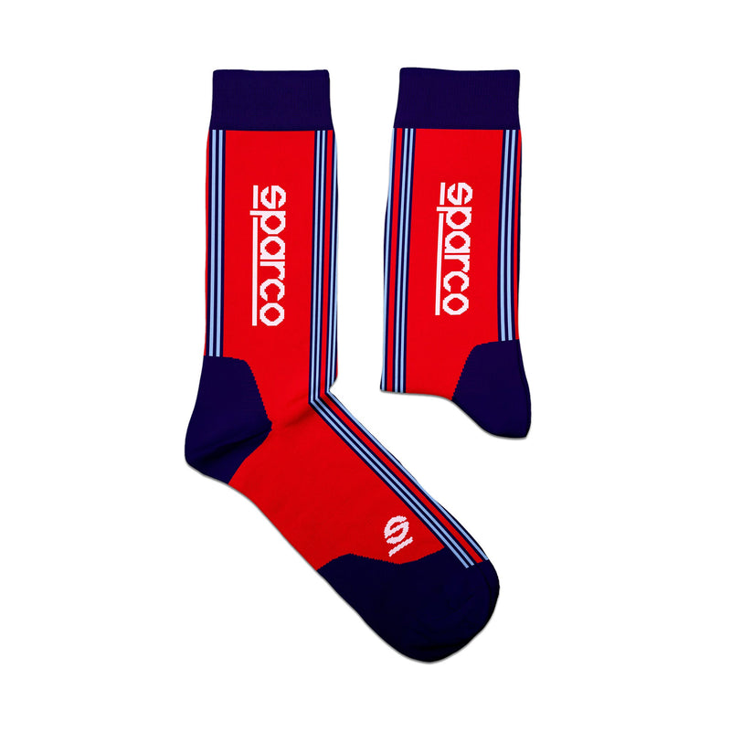 Sparco Martini Racing Iconic Design Socks - White/Blue/Red