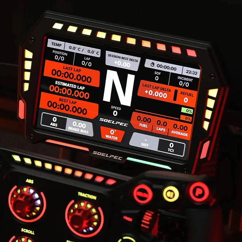 SOELPEC XR-7 Display – Sim Racing Touchscreen with RGB Telemetry (Black) - Sim Race Webshop B.V.
