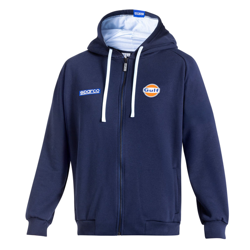 Sparco Gulf Hooded Full Zip Sweatshirt — Navy blue — view 1