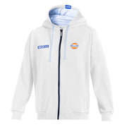 Sparco Gulf Hooded Full Zip Sweatshirt — White — view 1