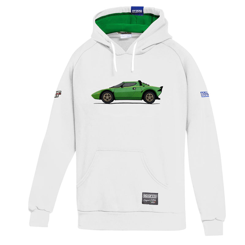 Sparco Lancia HF GR4 Hoodie — White/Green — front