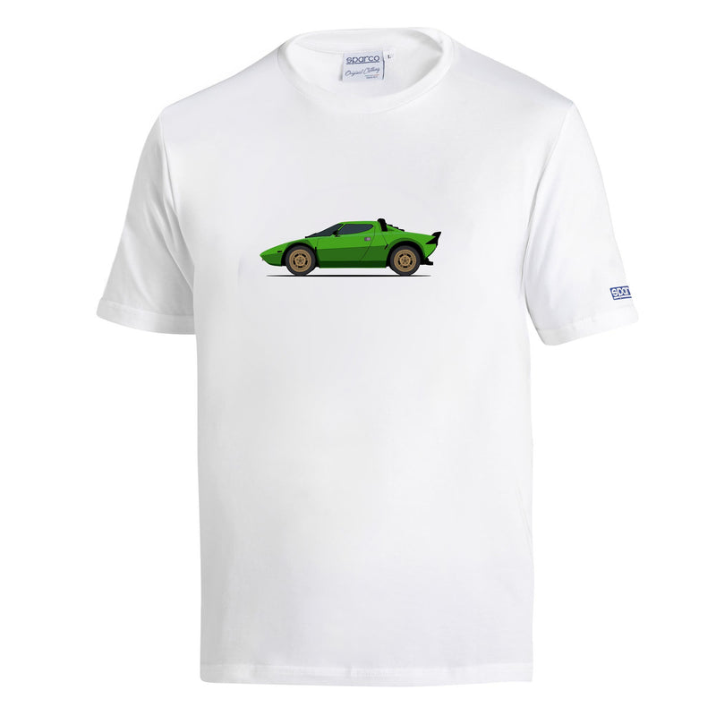 Sparco Lancia HF GR4 T-Shirt — White/Green — front