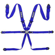 Sparco Competition H-3 Steel 2026 6-point racing harness - Blue