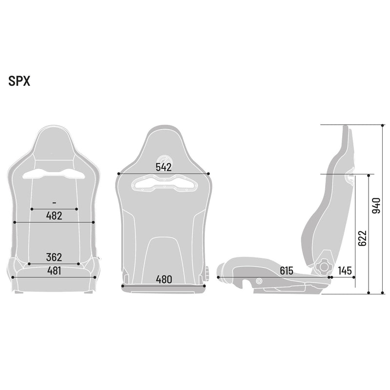 Sparco SPX Carbon Reclining Sports Seat — Black