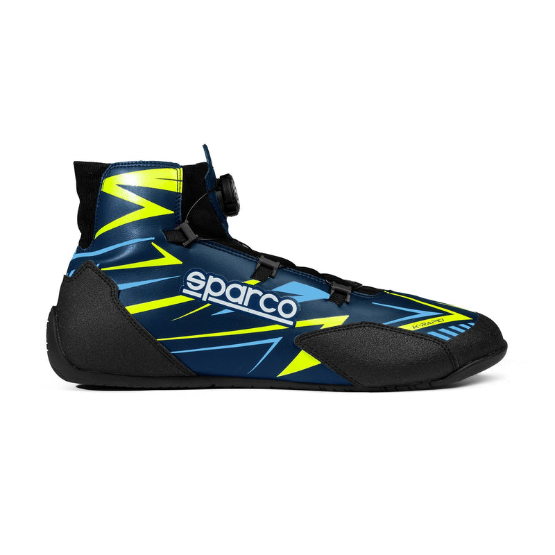 Sparco K-Rapid (Rotor) Shoes — Marine Blue/Fluorescent Yellow