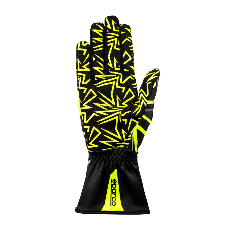 Sparco K-Rookie Karting Gloves — Black/Fluo yellow