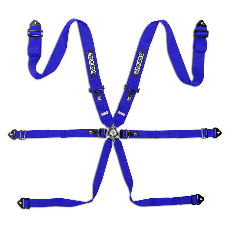 Sparco Competition H-3 Steel 6-Point Racing Harness 2026 — Sky blue