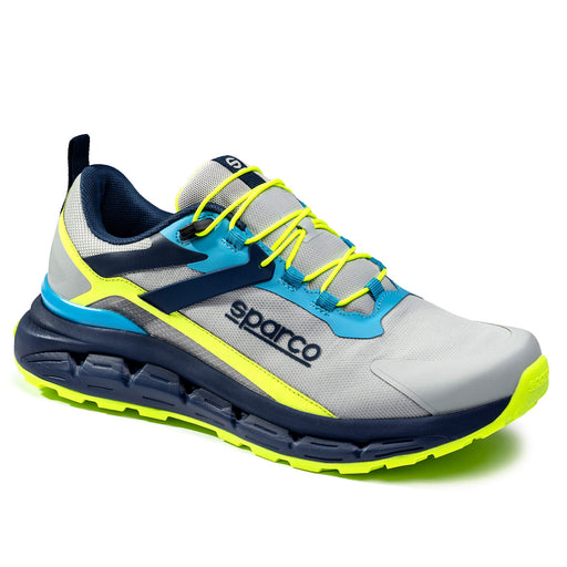 Sparco S-Pike Turini Occupational Shoes O2 ESD Unisex Grey — Silver/Blu Marine/Fluo lime