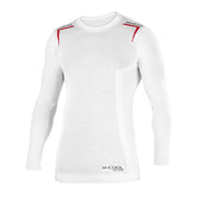 Sparco Base Layer K-Carbon Longsleeve — White/Red