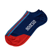 Sparco Martini Racing Short Socks - White/Blue/Red — Navy blue/Red