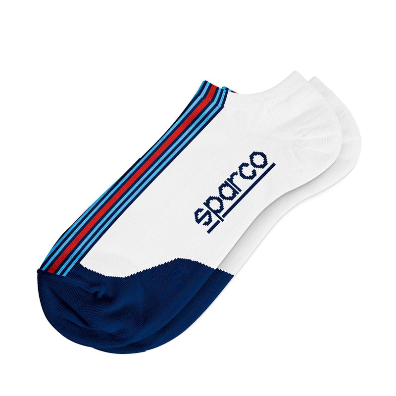 Sparco Martini Racing Short Socks - White/Blue/Red — White/Blue