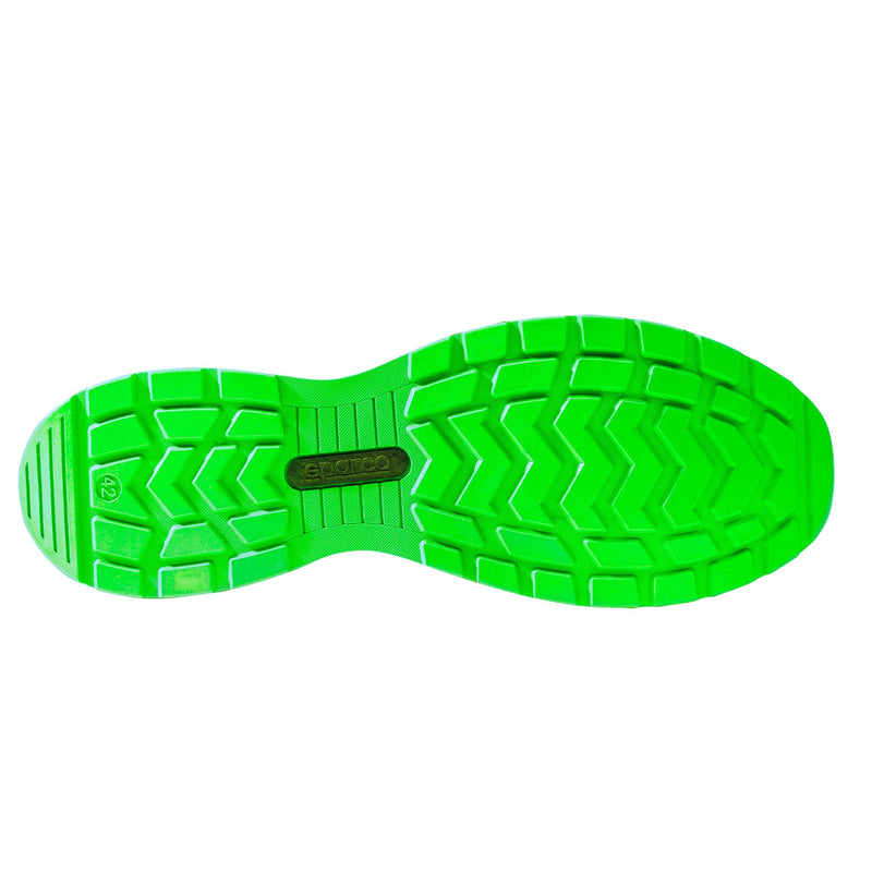 Sparco Safety Shoes S1PS Traction Sanyo Unisex Black/Fluorescent Green — Black/Fluo green