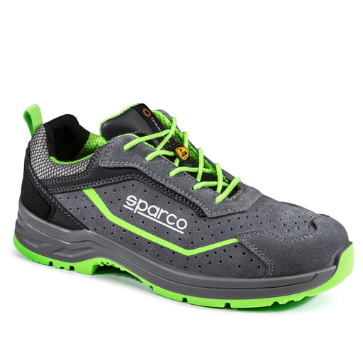 Sparco Safety Shoes S1P Indy Felix ESD Unisex Grey/Fluorescent Green — Grey/Fluo green