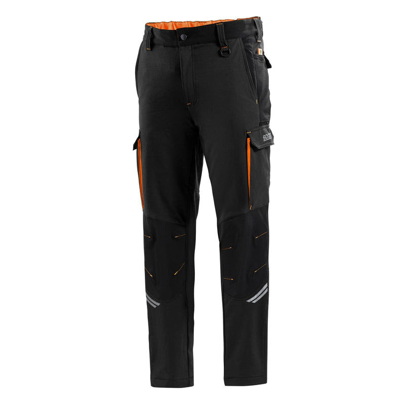 Sparco Tech Oregon Work Trousers — Black/Orange fluo