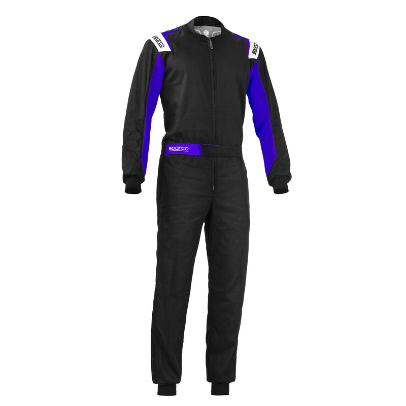 Sparco Rookie Karting Suit — Black/Electric blue