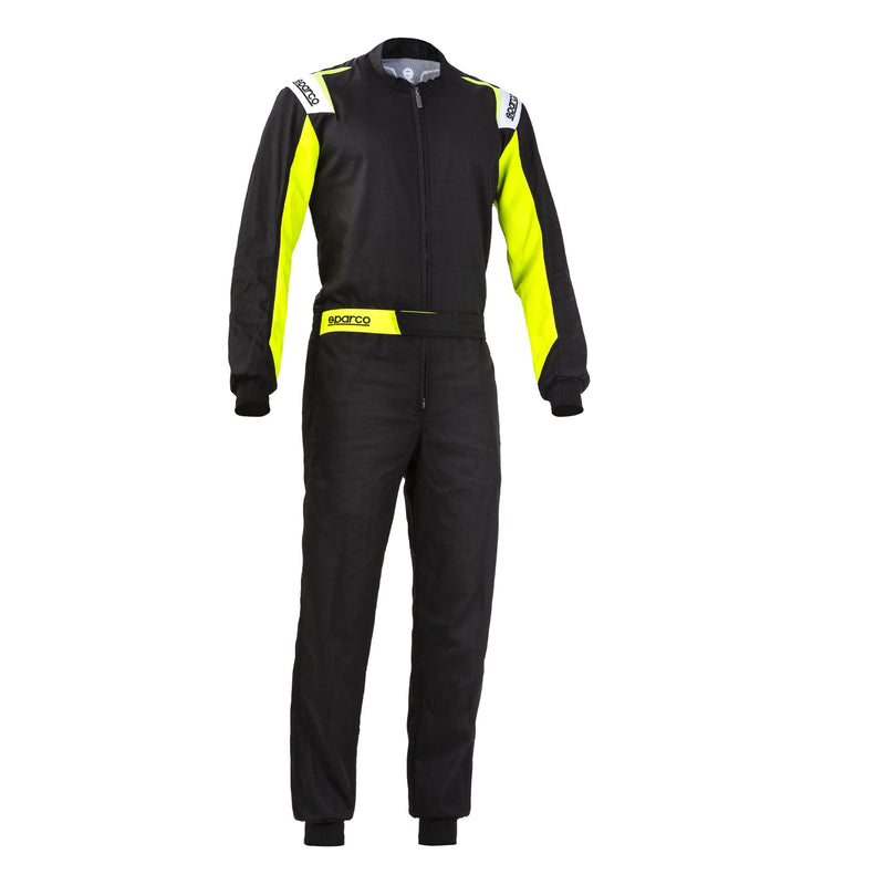 Sparco Rookie Karting Suit — Black/Fluo yellow