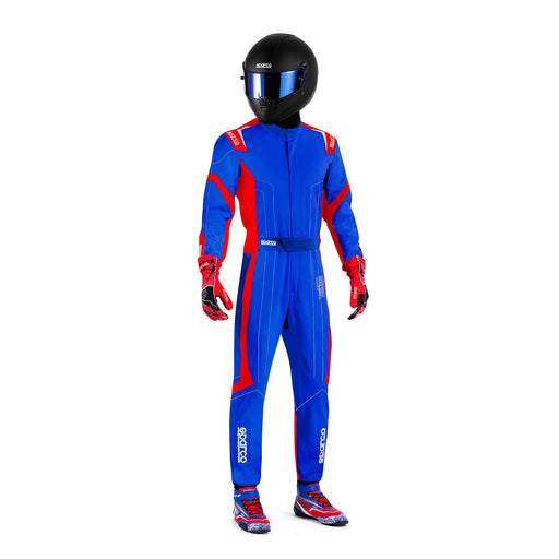 Sparco Thunder Advanced Karting Suit — Light blue/Red