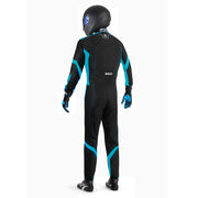 Sparco Thunder Advanced Karting Suit — Black/Sky Blue
