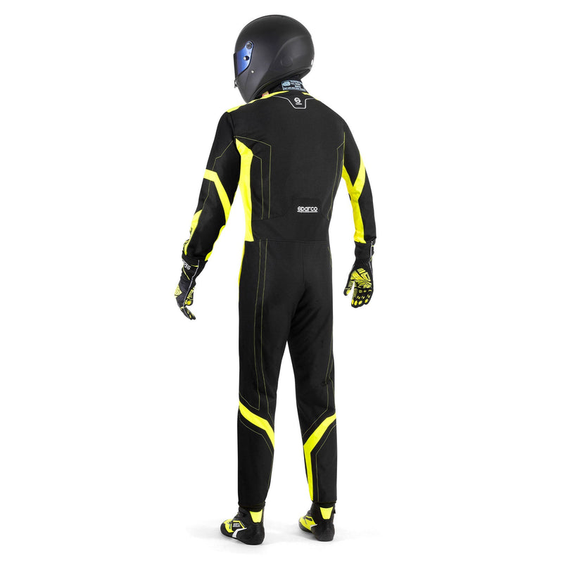 Sparco Thunder Advanced Karting Suit — Black/Fluo yellow