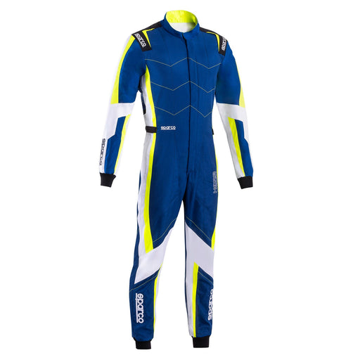 Sparco Kerb Advanced Karting Suit — Light blue/Fluorescent yellow