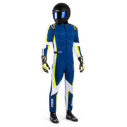 Sparco Kerb Advanced Karting Suit — Light blue/Fluorescent yellow