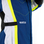 Sparco Kerb Advanced Karting Suit — Light blue/Fluorescent yellow