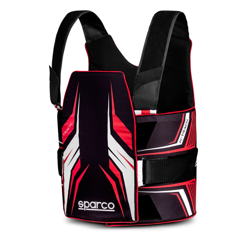 Sparco K-Track FIA Karting Rib Protector — Black/Red