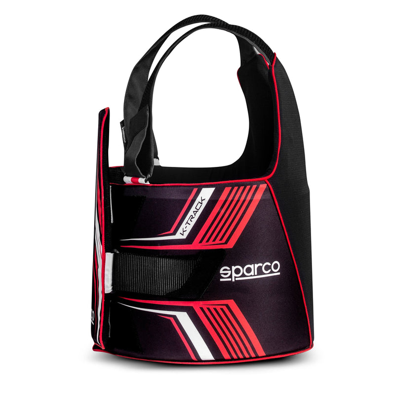 Sparco K-Track FIA Karting Rib Protector — Black/Red