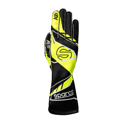 Sparco K-Arrow+ Karting Gloves — Black/Fluo yellow