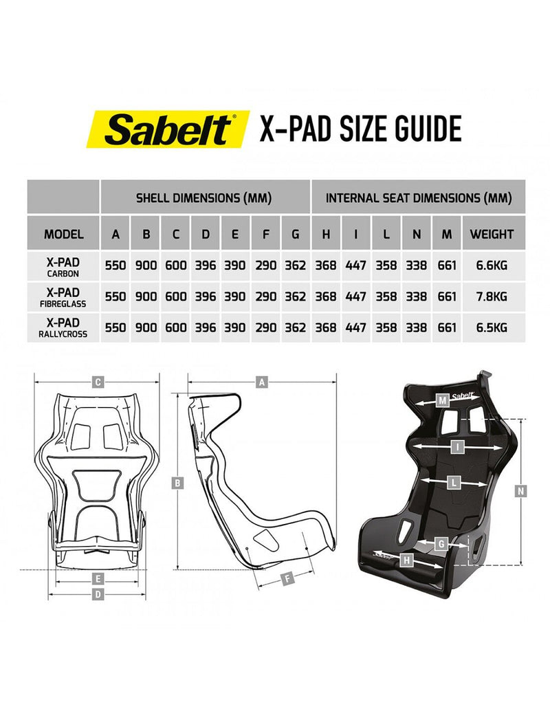 Sabelt X-Pad Rallycross FIA Racing Seat Shell